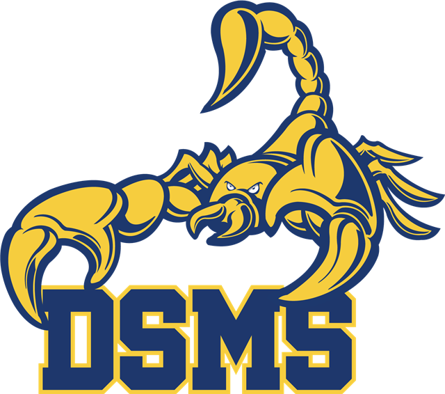 Rendering of scorpion mascot and school name Rendering of scorpion mascot and school name